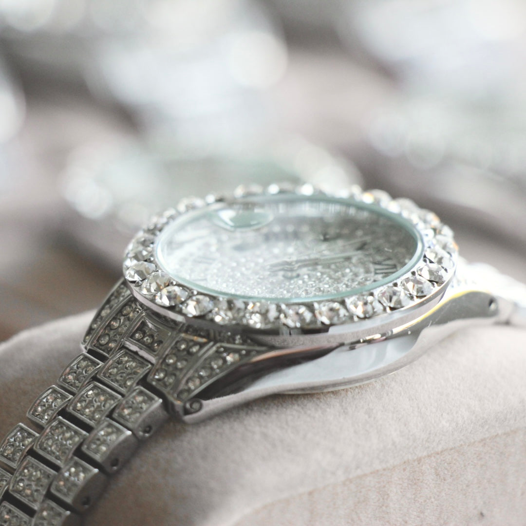 Silver Baby Girl Iced Diamond Watch (Smaller Face) – Dreamy London